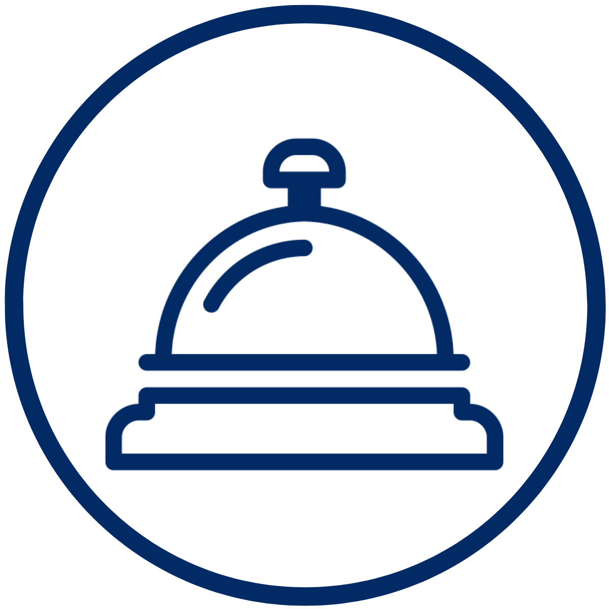 Rounded icon of a hotel bell.
